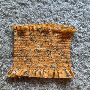 Kendall & Kylie Yellow Floral Tube Top